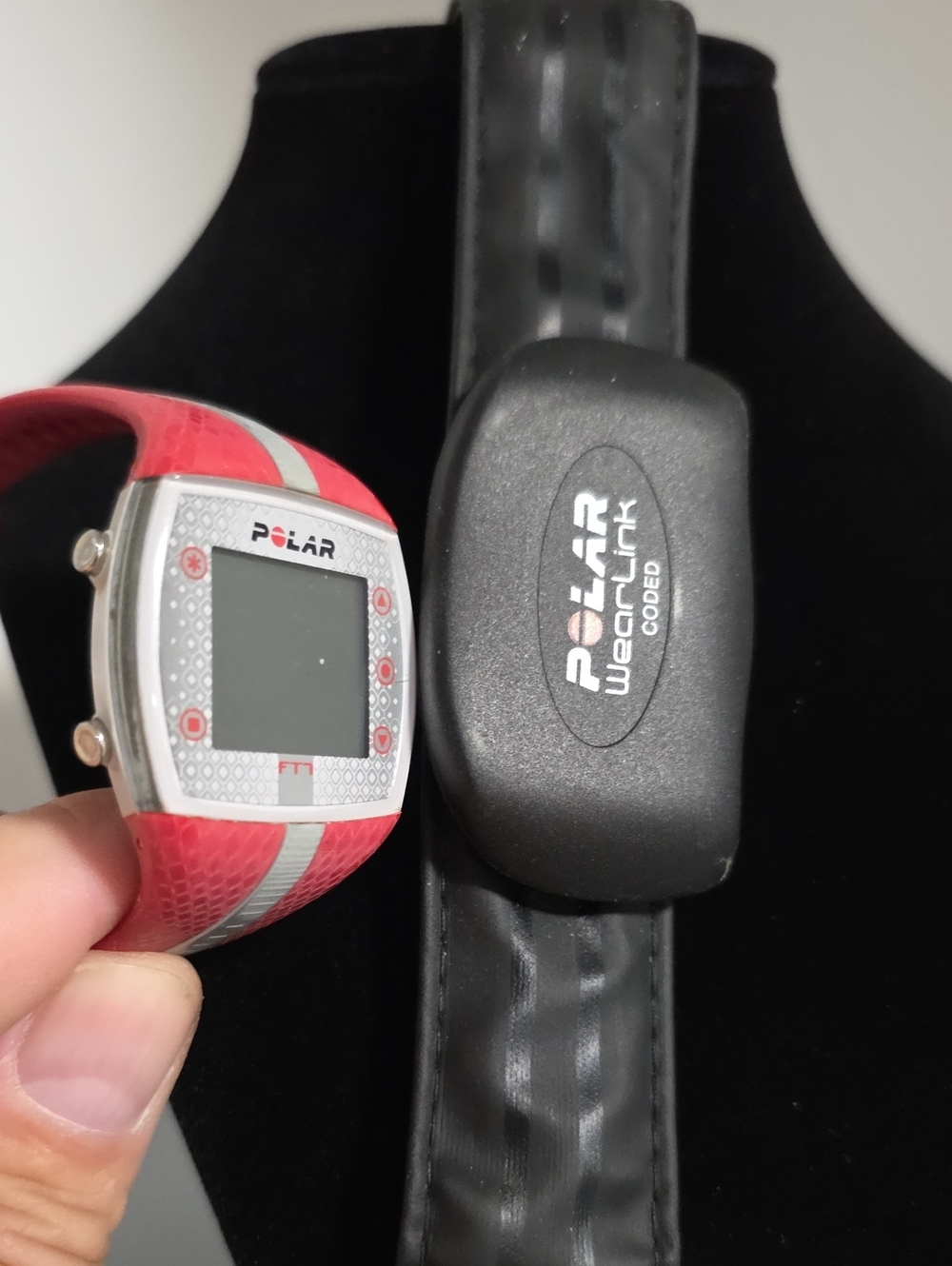 Polar FT7 Heart Rate Monitor Watch with WearLink Chest Strap - Red